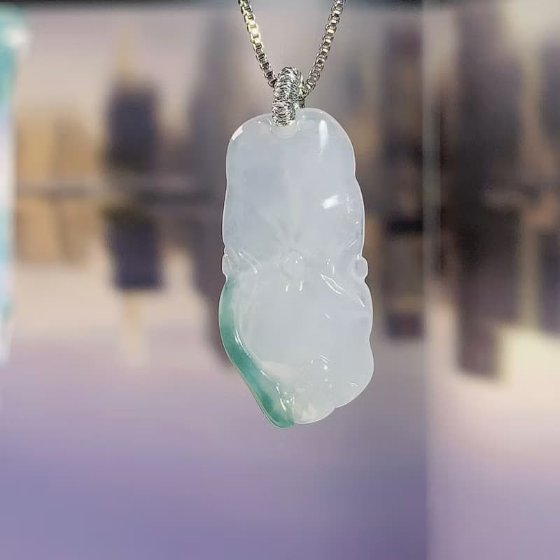 冰種翡翠荷包有魚吊墜 | 天然緬甸A貨翡翠 | 送禮
