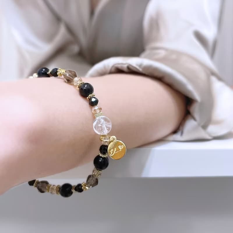 【繆斯】黑髮晶 藍虎眼 茶晶 黑尖晶 白水晶 招財水晶手鍊