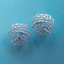 Vintage Jewelry 西洋古董飾品 SARAH COV TRELLIS 銀網 夾式耳環
