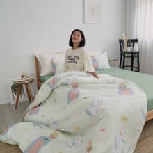 柔絲萊賽爾纖維 床包組 薄被套 鋪棉兩用被/台灣製床單/ABHT061