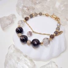 熠影財曜。金運石 閃靈鑽 冰曜石 拉長石 水晶手鍊