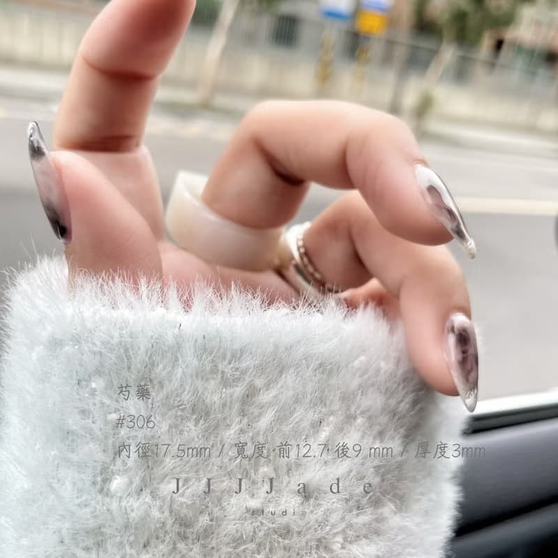 天然和田玉藕粉寬戒 港碼16 芍藥#306