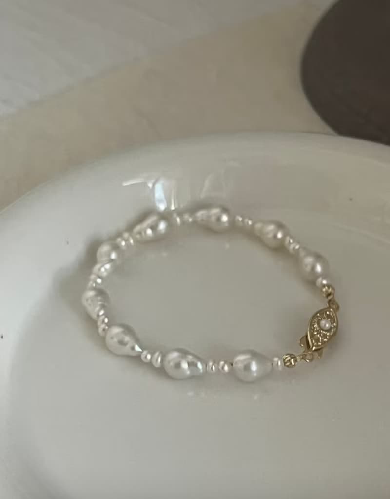YuanPearl天然巴洛克珍珠手鏈小眾獨特設計禮物