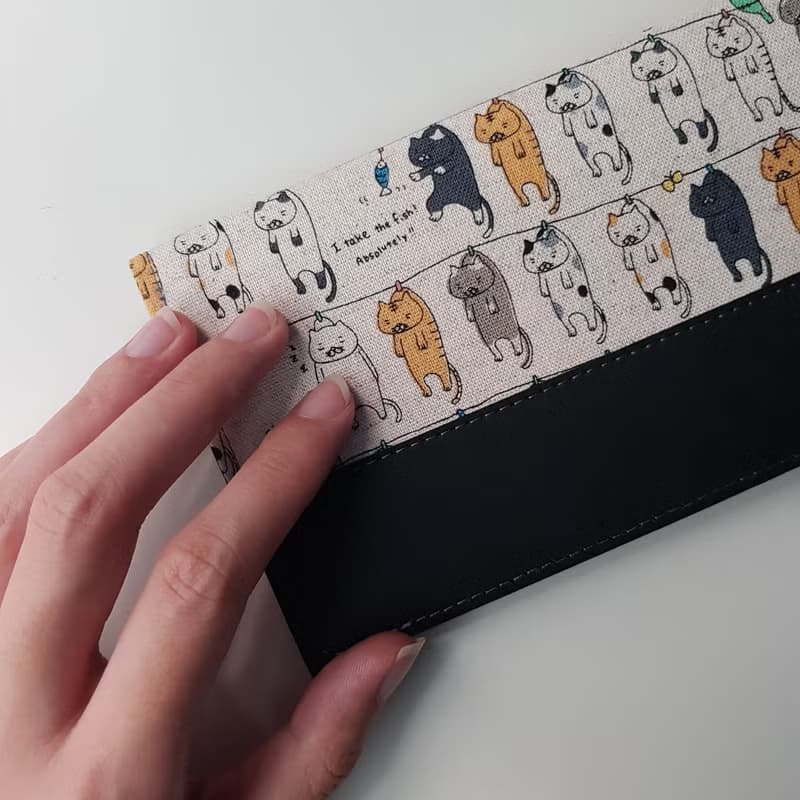曬貓咪 水洗牛皮紙夾 長夾 錢包