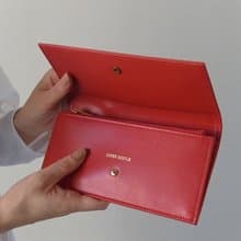 日本製革で作ったシックな長財布 - Long Wallet - RED -   CAREN QUOULE