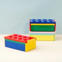 P:BLOCK ロック式 ブロック 1段 弁当箱 580ml お箸付き 電子レンジ対応 軽量 ランチベルト不要 子供 ギフト 学校 日本製