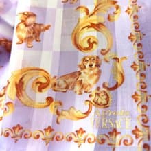 Alfredo Versace Vintage Handkerchief Luxury Corgi Dog 19 x 18.5 inches