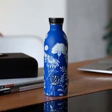 義大利 24Bottles 輕量冷水瓶 500ml - 藍色花影