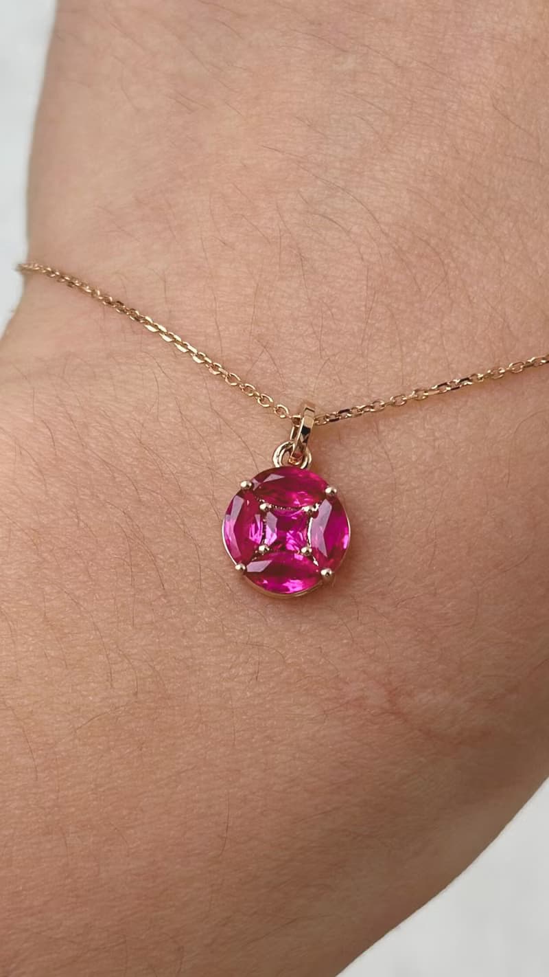 招財銅錢紅寶石藍寶石天然石剛玉祖母綠18k金項鍊18k金手鍊