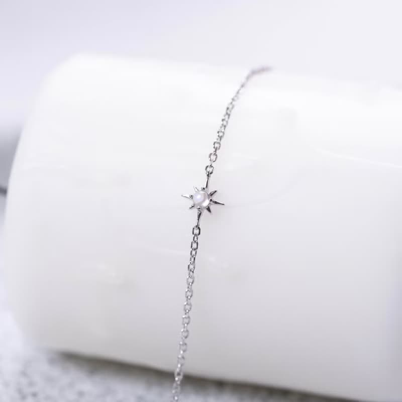 月光石925純銀星芒手鍊