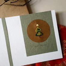 手縫圖像聖誕卡(聖誕樹)(原稿)