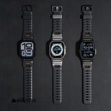 Elkson Apple Watch Fusion剛柔系列不銹鋼矽膠透氣錶帶44-49mm