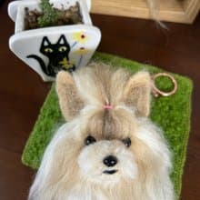 Custom dog needle felt key chain Yorkshire terrier