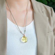 巴西天然黃水晶平安扣吊墜 顏色鮮豔亮麗 晶體冰透