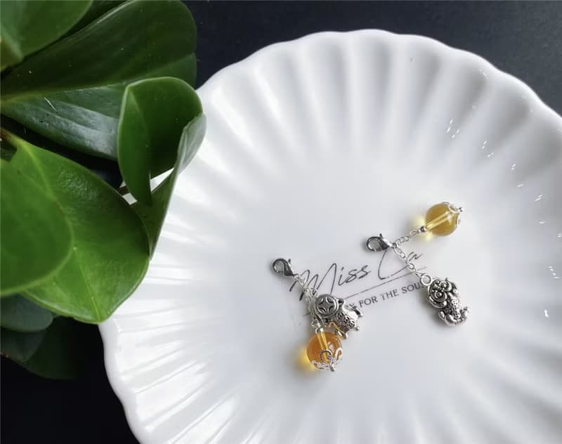黃水晶 貔貅 蟾蜍 招財 隨意扣 小滴溜 可做項鍊 吊墜 禮物