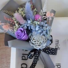 永生索拉花束禮盒 冷灰色系