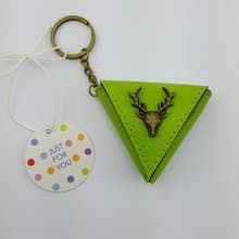 鹿頭三角形零錢包袋,吉他pick袋 鑰匙扣 包掛飾 小禮物 可印名字