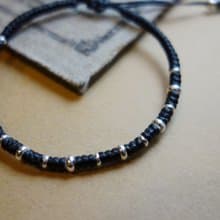 ~米+熊~ 套圈圈925純銀 蠶絲蠟線 編織細手鍊925 silver bracelet