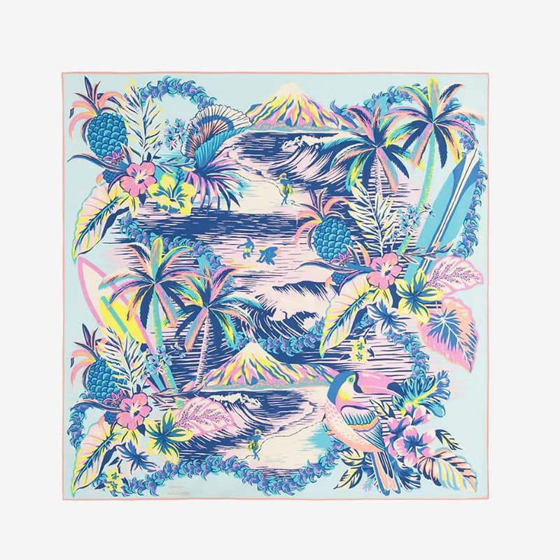 【INOUI EDITIONS】HAWAI 絲棉方巾 / TURQUOISE