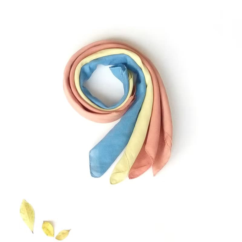 T.H.Ani 手工植物染圍巾 藍染 植物染 方巾 領巾 手帕 圍巾