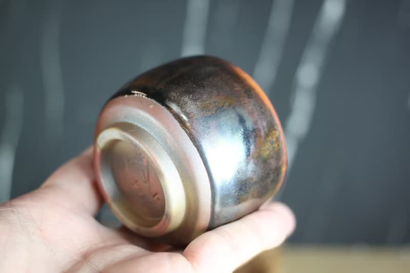 【母親節禮物】80ml 柴燒 鐵釉 手拉坯茶杯 鶯歌名家葉敏祥手作