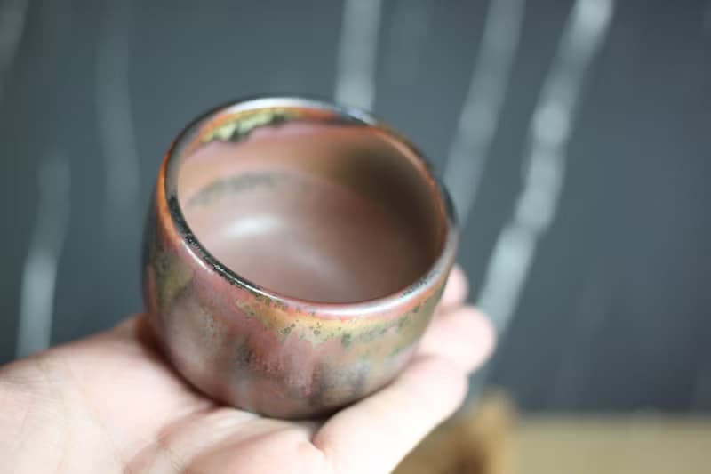 【母親節禮物】80ml 柴燒 鐵釉 手拉坯茶杯 鶯歌名家葉敏祥手作