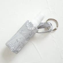 【BAC/ 酒精噴瓶隨身袋】灰色花草 防水尼龍布 可調長短可掛!
