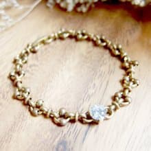 VIIART。水星。鋯石鑽黃銅手鍊