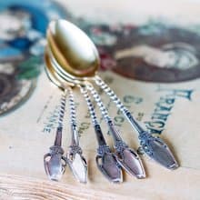 銀鍍金新藝術濃縮咖啡匙 - 西洋古董