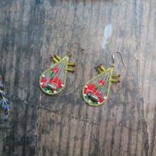 琵琶原創經典中國風復古手工刺繡耳環清新配飾品