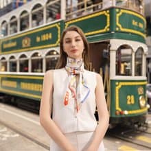 光輝年華大方巾絲巾90厘米 Jardin Des Fontaines