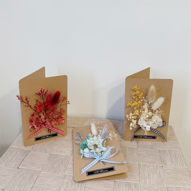 萬用乾燥花卡片 畢業花卡/母親節手工卡片/立體花藝卡片/乾燥花卡