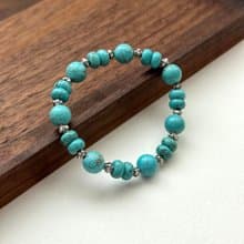 【射手摩羯座|12月生日】藍松石復古鍍銀手鏈 幸運勇氣平安