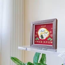 【2025 蛇巳】 招財達摩刺繡畫 共2款|實木框