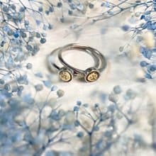 アンティークスタイルリングに肉球　/　シルバー925リングにk18の肉球