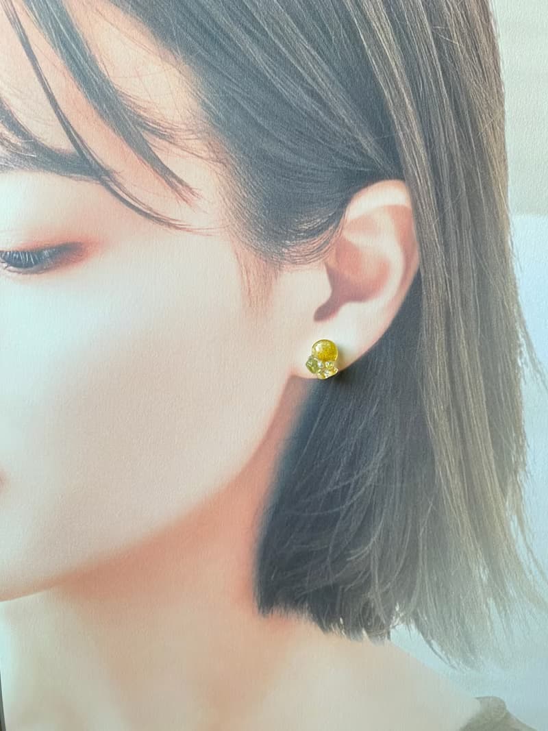 【不鏽鋼耳針・項鍊套裝組】金黃初秋光語 ・自然四季色彩