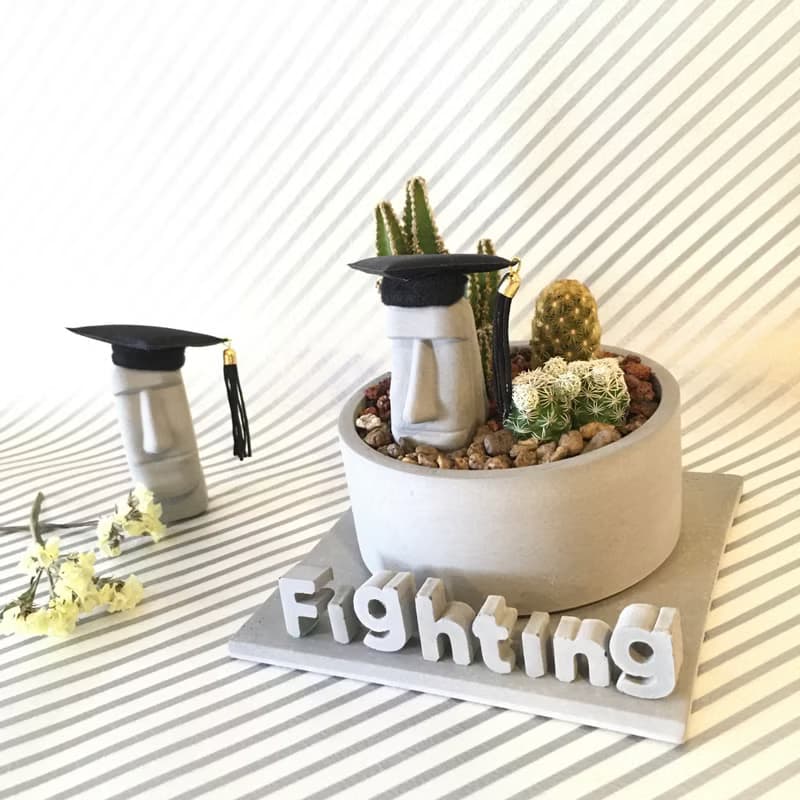 【摩艾綠意花園】迷你仙人掌造景DIY (水泥字要加購 ) 畢業禮物