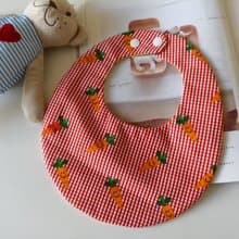 【5日內出貨】紅底 胡蘿蔔 圍兜兜 口水巾 彌月禮物 圍兜 嬰兒