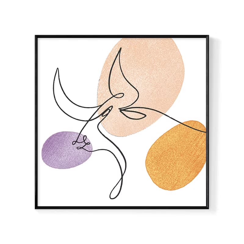 Happy 牛 Year - 方形掛畫/家居佈置/新年佈置/牛年/北歐/複製畫