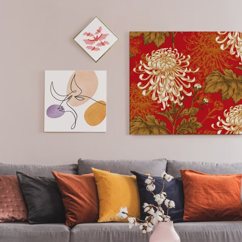 Happy 牛 Year - 方形掛畫/家居佈置/新年佈置/牛年/北歐/複製畫