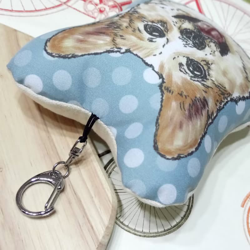 柯基~布料吊飾~啾啾叫~鑰匙圈狗玩具