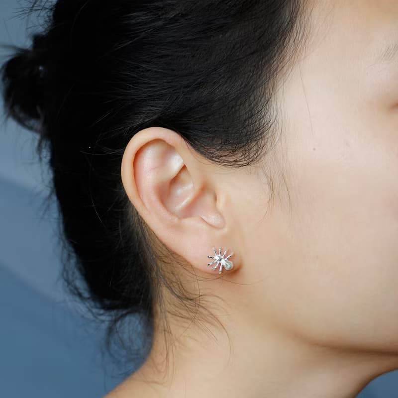 喜蟲天降 925銀蜘蛛耳飾喜蛛兆喜純銀耳釘