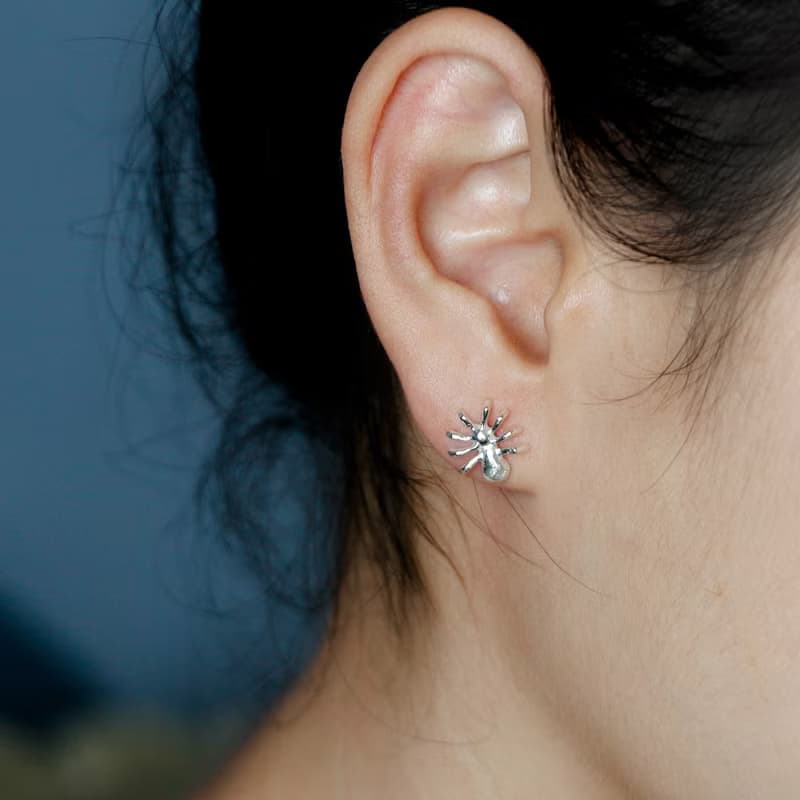 喜蟲天降 925銀蜘蛛耳飾喜蛛兆喜純銀耳釘