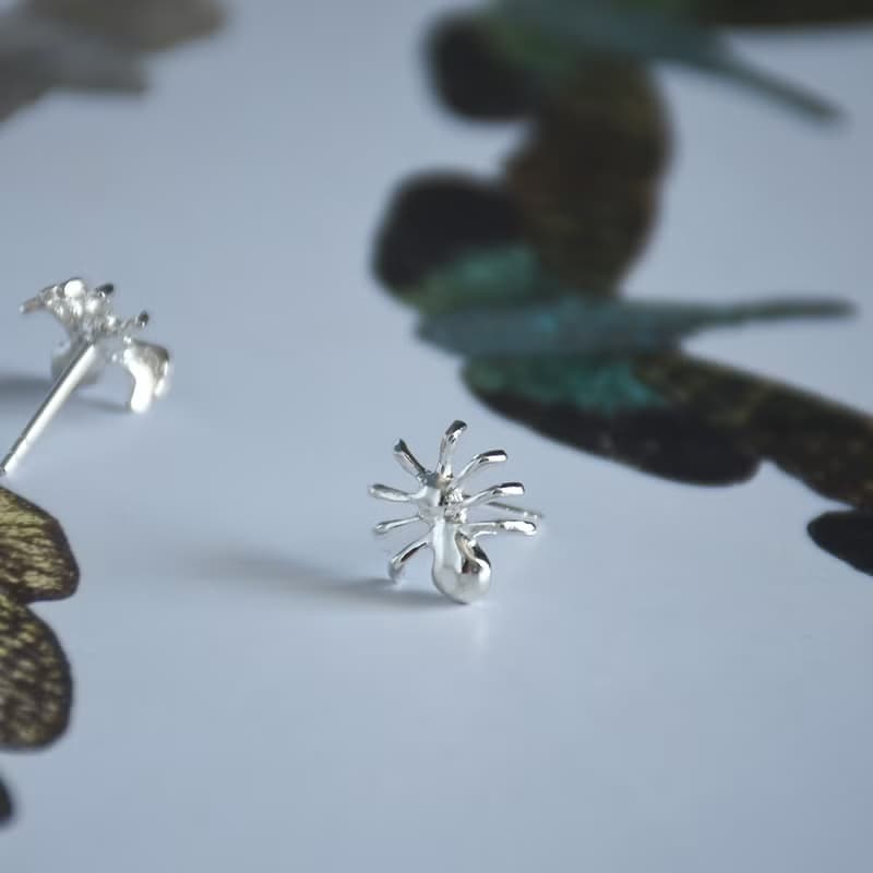 喜蟲天降 925銀蜘蛛耳飾喜蛛兆喜純銀耳釘