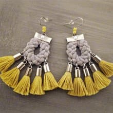 Womens Fashion Boho Tassel Earrings Yellow Gray Bohemian Jewelry Gift