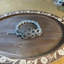 純銀鍛敲泡泡厚重手鍊