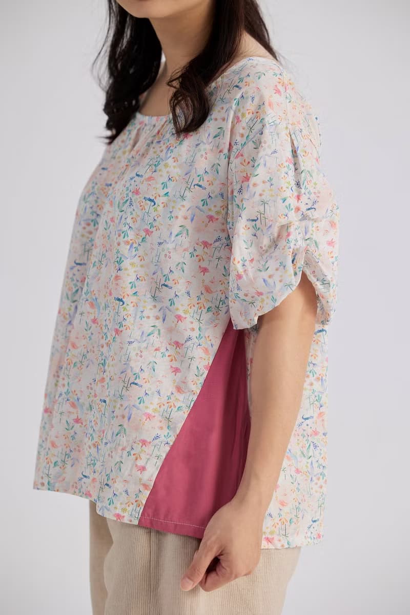 雨林花園抽褶上衣