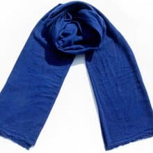 喀什米爾Cashmere/羊絨圍巾/純羊毛圍巾披巾/戒指絨披肩-藍色深海