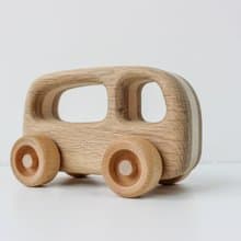 wood bus toy - wooden toys for 1 2 3 4 year old, montessori toys