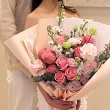 Love Story  奢華粉紅玫瑰花束 (大) 情人節送禮推薦